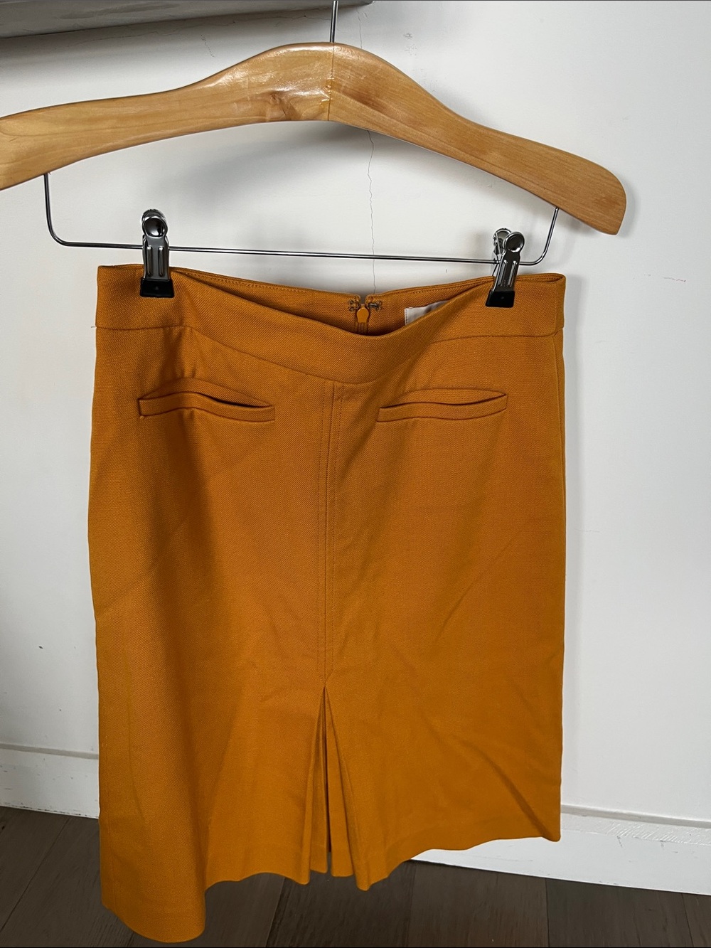 LOFT Mustard Pencil Skirt with Front Pleat